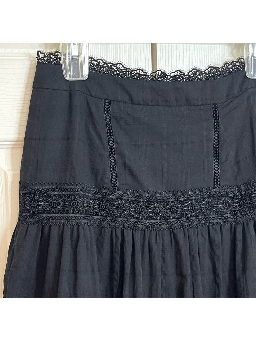 Free People Endless Rose Black Lace Mini Skirt Medium - Picture 5 of 11